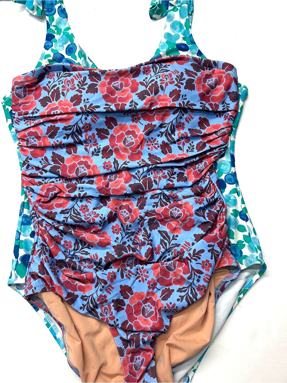 J. Crew Blue & Teal Floral One-Piece Swimsuit - Picture 6 of 6